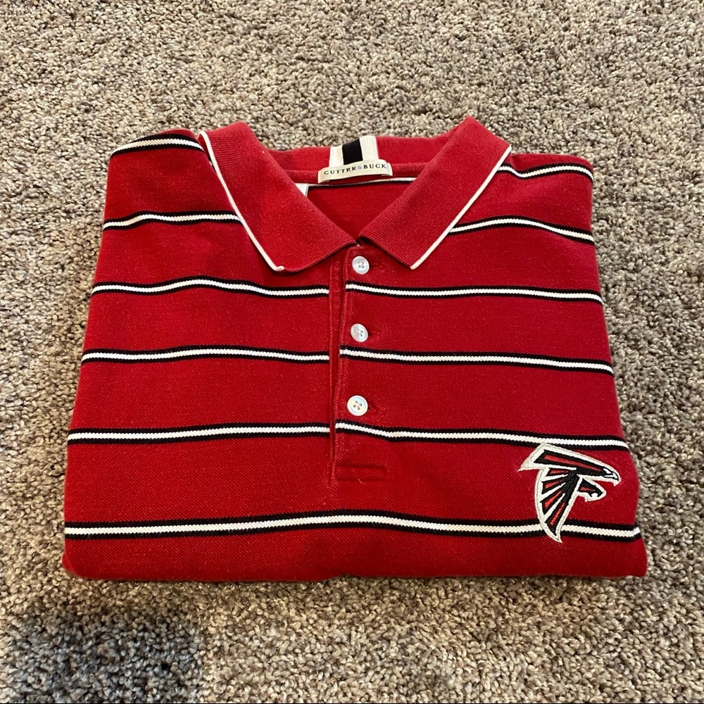 Red Vintage Atlanta Falcons Golf Shirt Polo